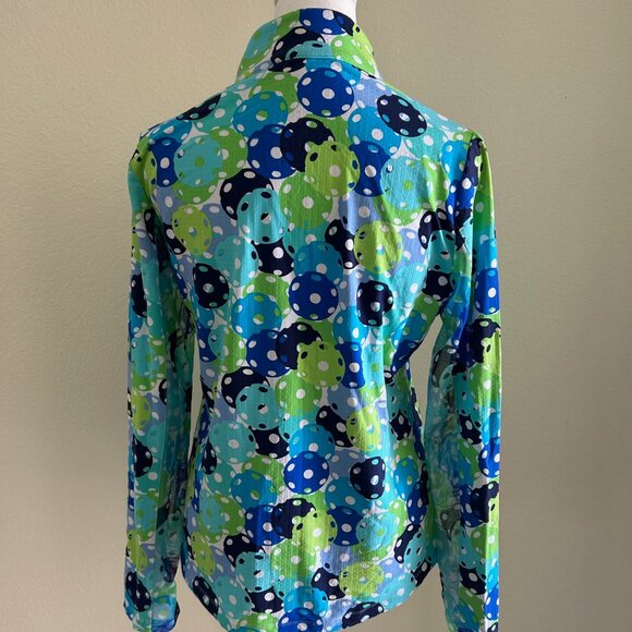 IBKUL Top 1/4 Zip Pickleball Print Shirt Long Sleeve UV Protection SZS Athletic - Picture 2 of 7